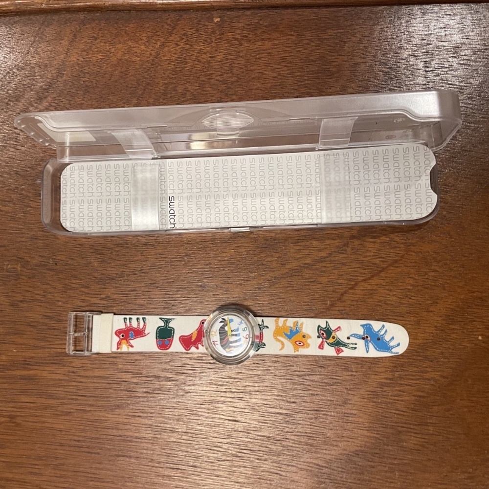 1999 Midi Pop Swatch Mutation PMK124 - never worn- Colorful Animals Watch - Picture 5 of 8